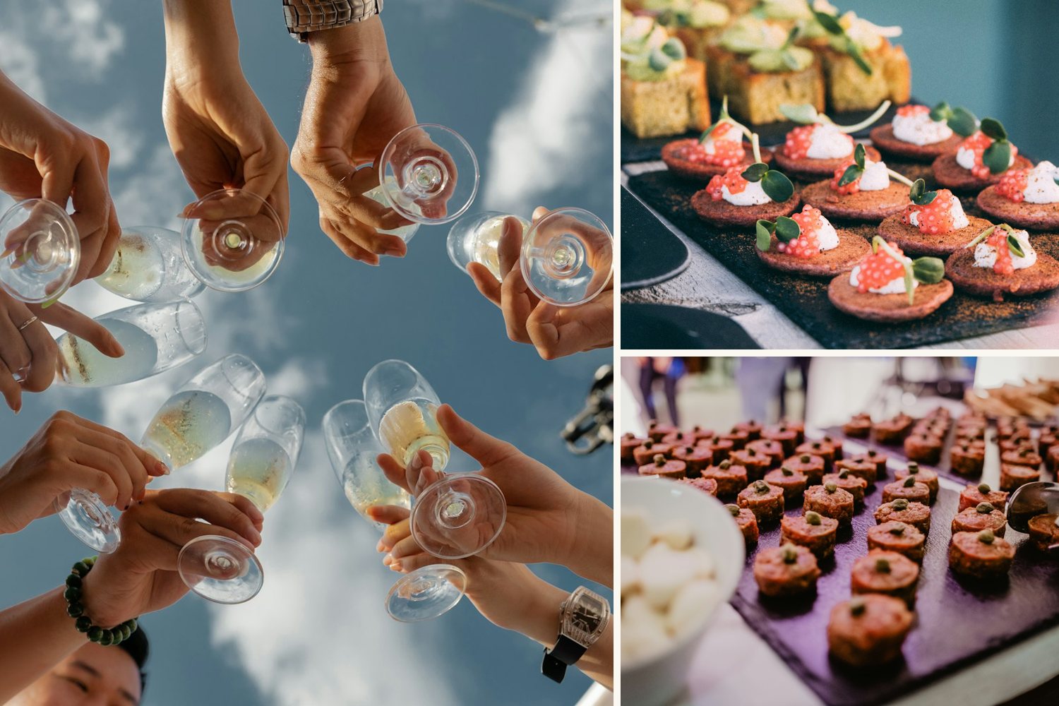 Cocktail traiteur : toast au champagne et finger food